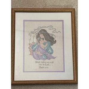 Mother & Child Completed Cross Stitch Country Craft Child of God